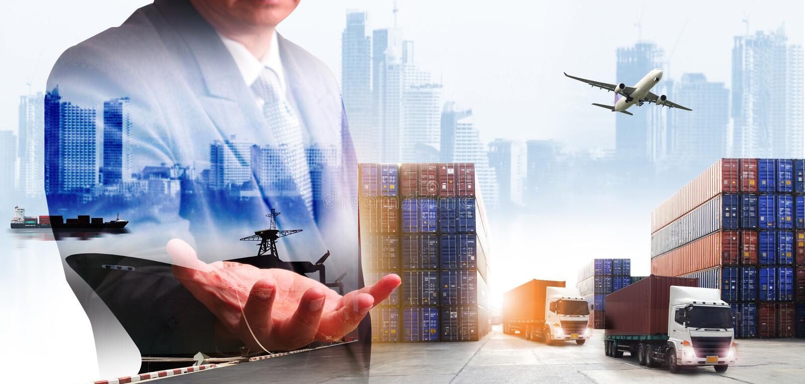 world-logistics-background-transportation-double-exposure-businessman-industry-safety-concept-container-truck-231496965